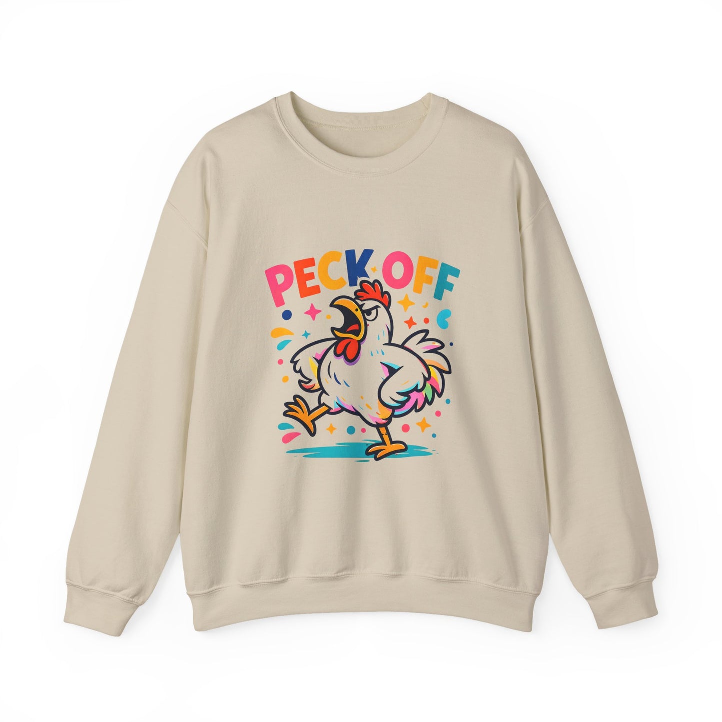 Peck Off Crewneck Sweatshirt – Funny Chicken Graphic Pullover