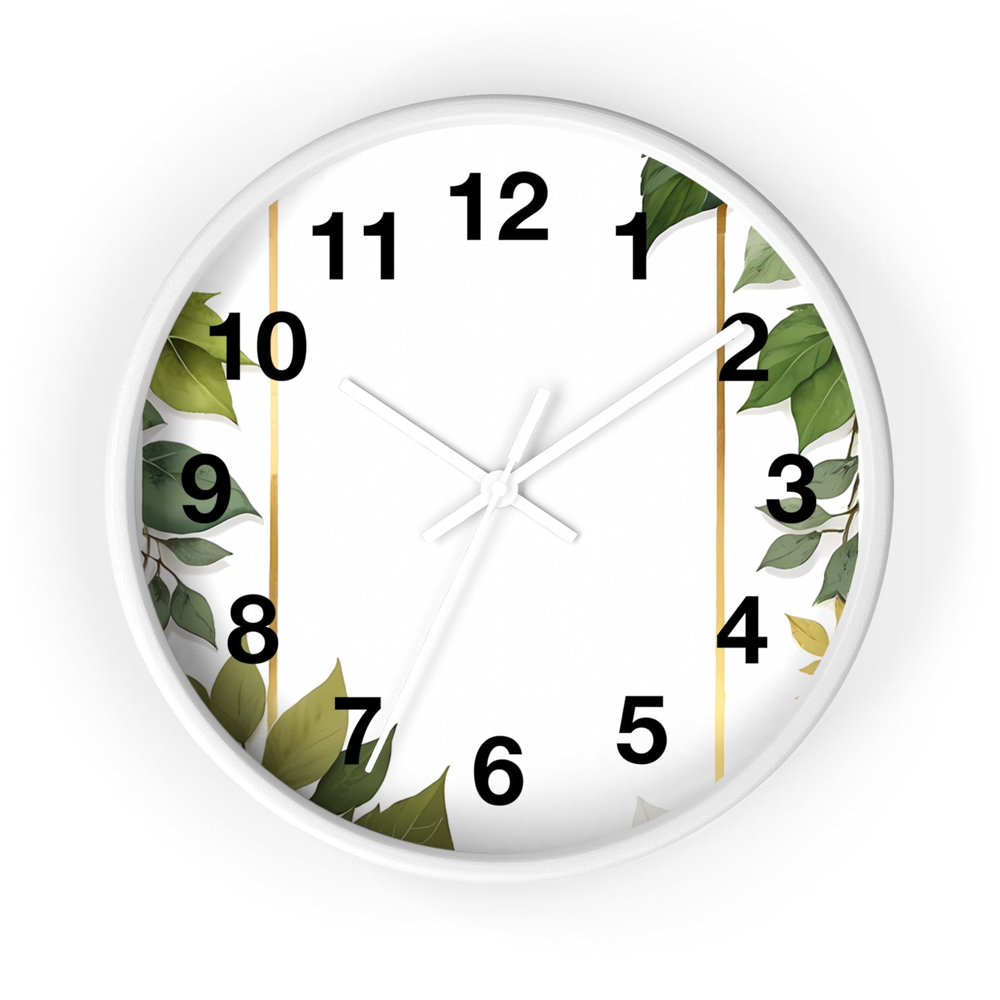 Elegant Leafy Wall Clock | Home Décor, Gift for Her, Modern Rustic Design, Nature Lover Wall Art, Stylish Timepiece