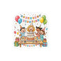 Birthday Party Kids Sticker — Happy Birthday Cake Celebration Kiss-Cut Sticker