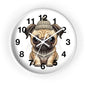 Cute Pug Wall Clock — Adorable Pug Puppy in Beanie Decorative Clock for Dog Lovers
