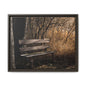 Framed Matte Canvas Print — Autumn Park Bench Photography