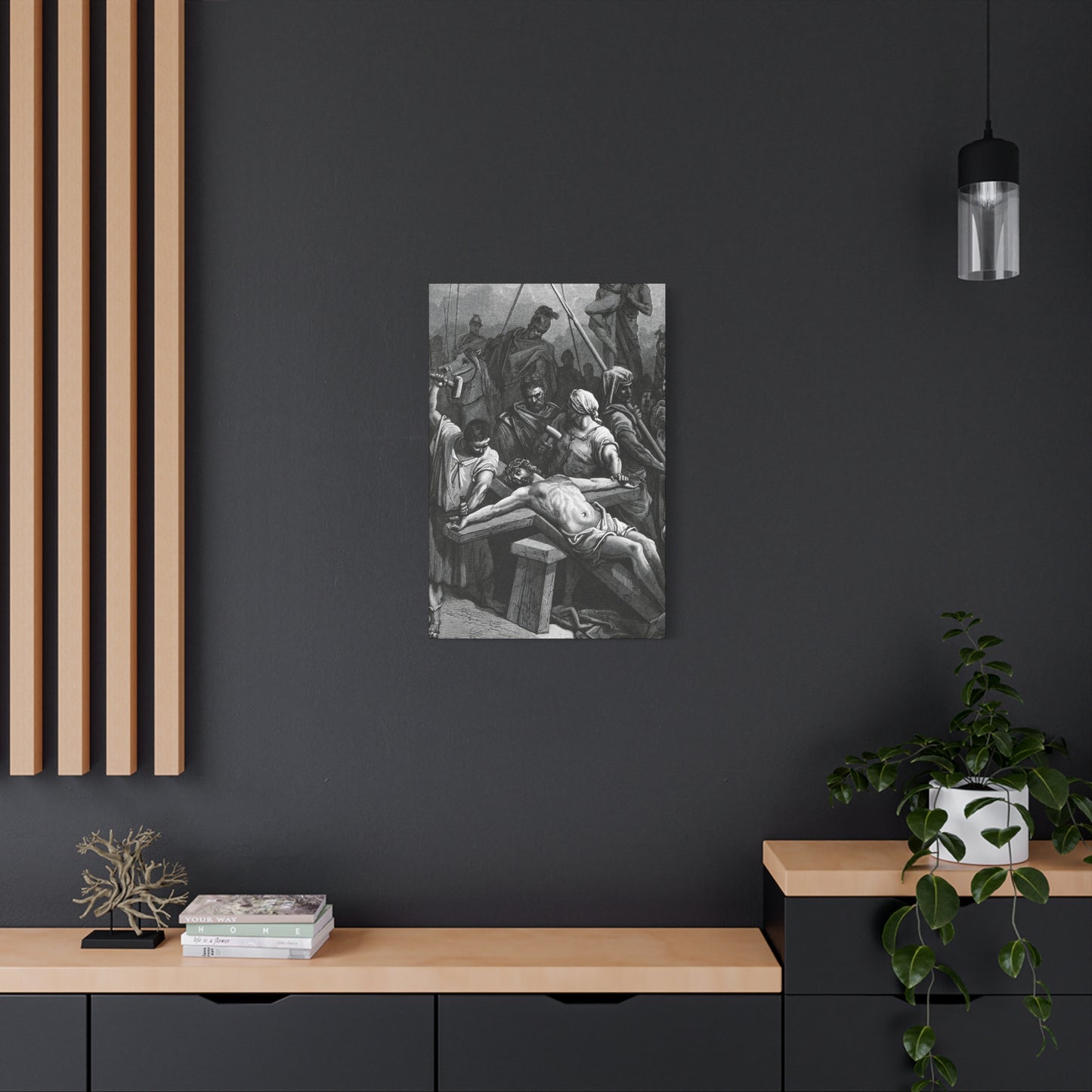 Crucifixion Art Matte Canvas Print – Stretched Religious Wall Decor