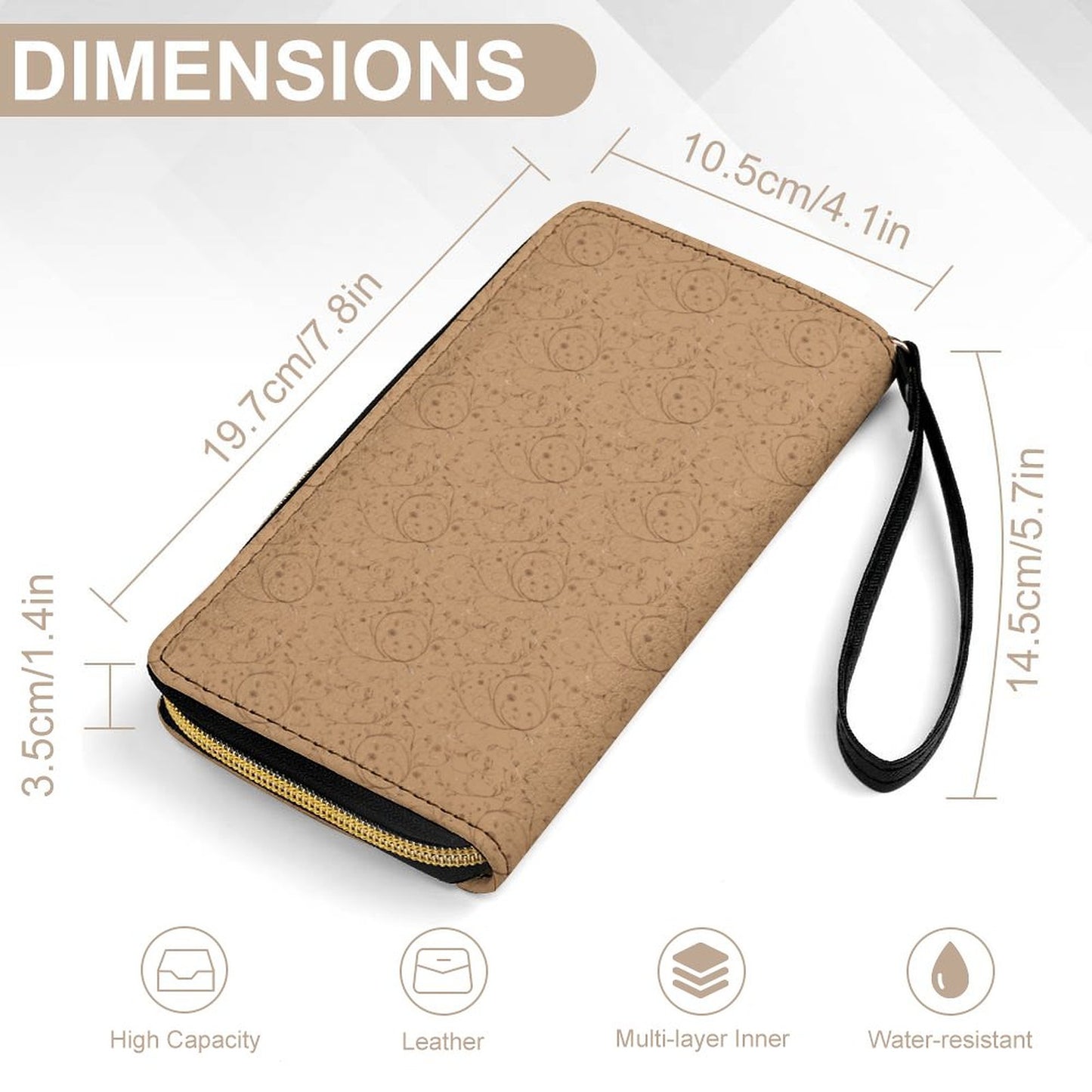 Leather Wallet with Wristlet Strap