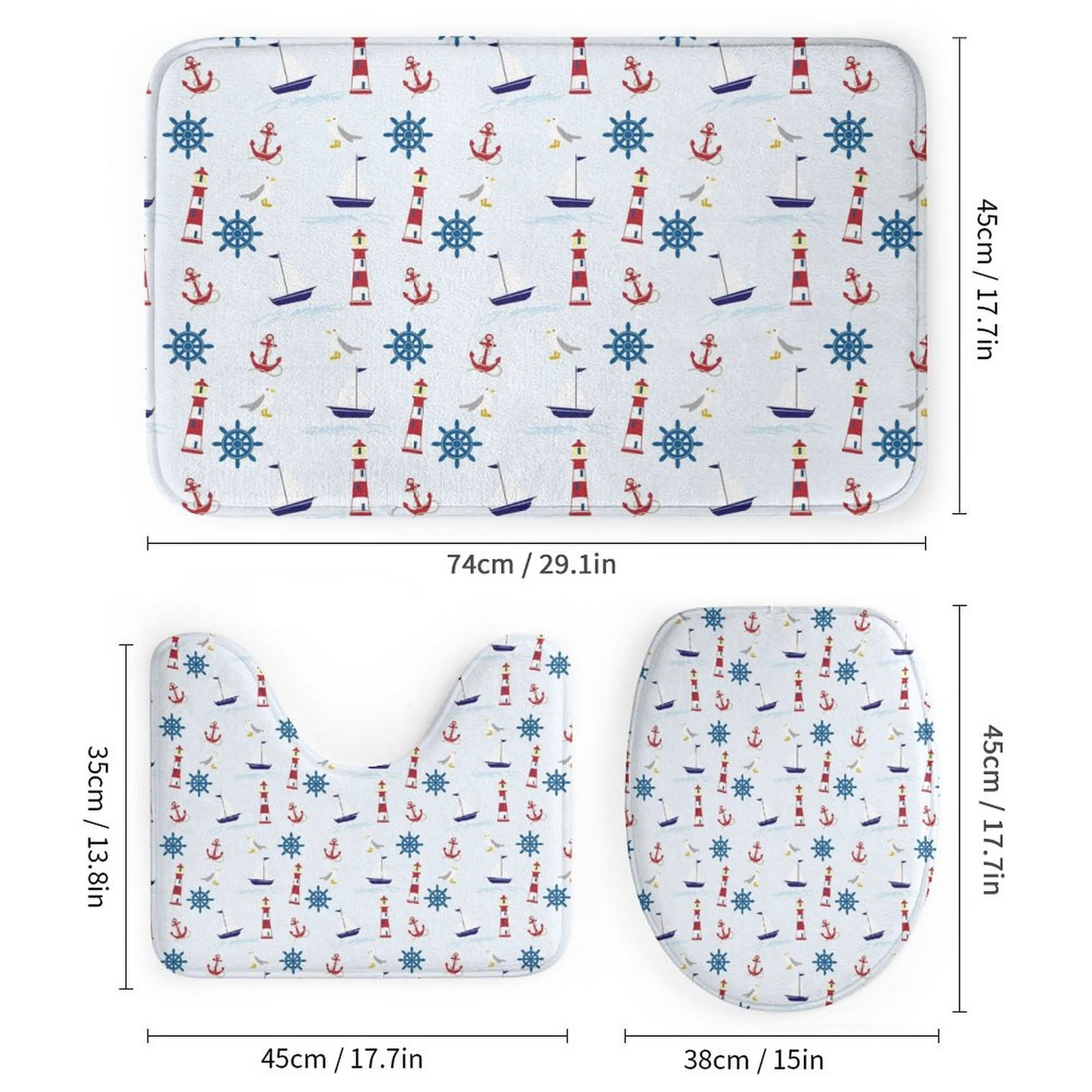 Bathroom 4-Piece Set(One-sided Printing)