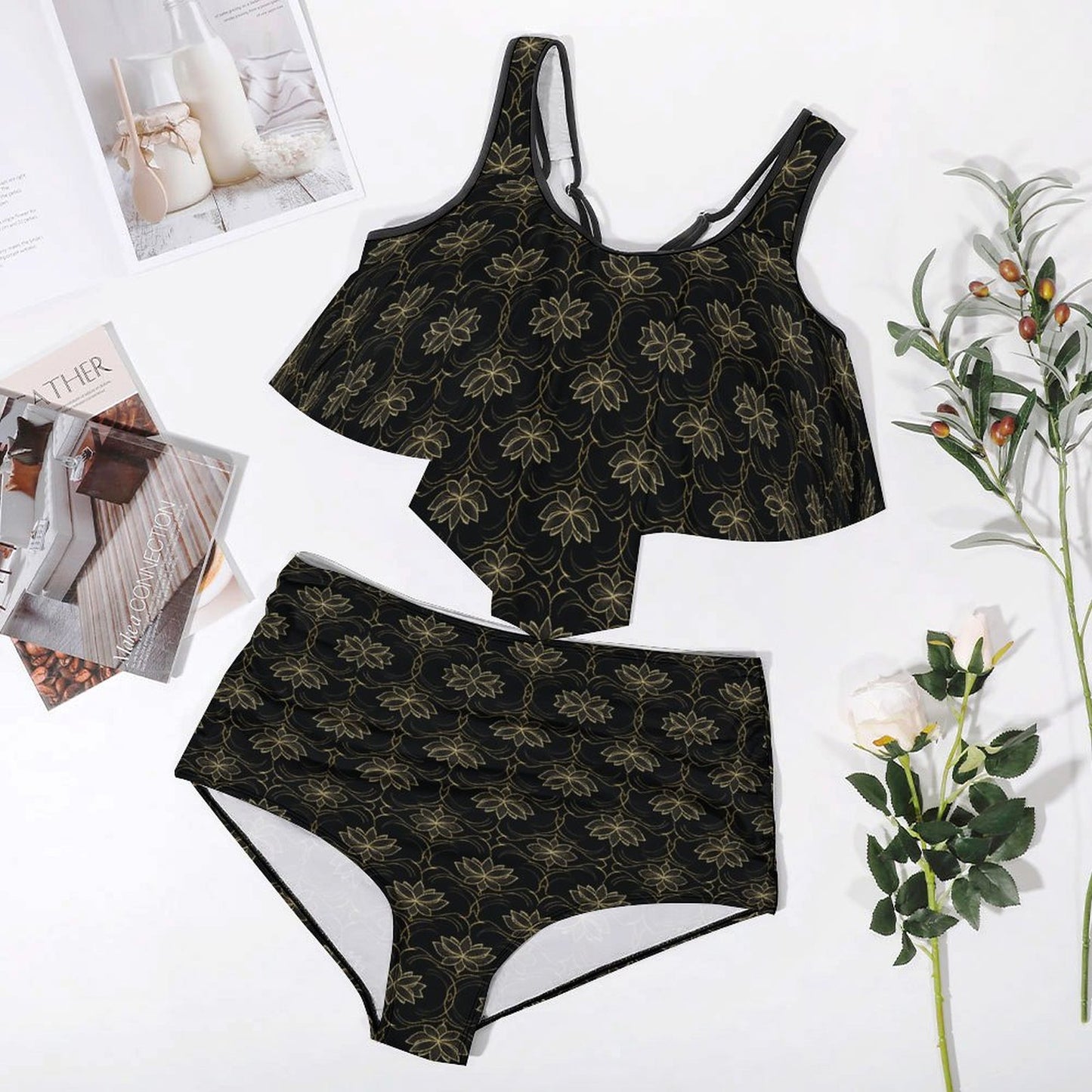 Plus Size Women's Two piece Swimsuit with Tankini