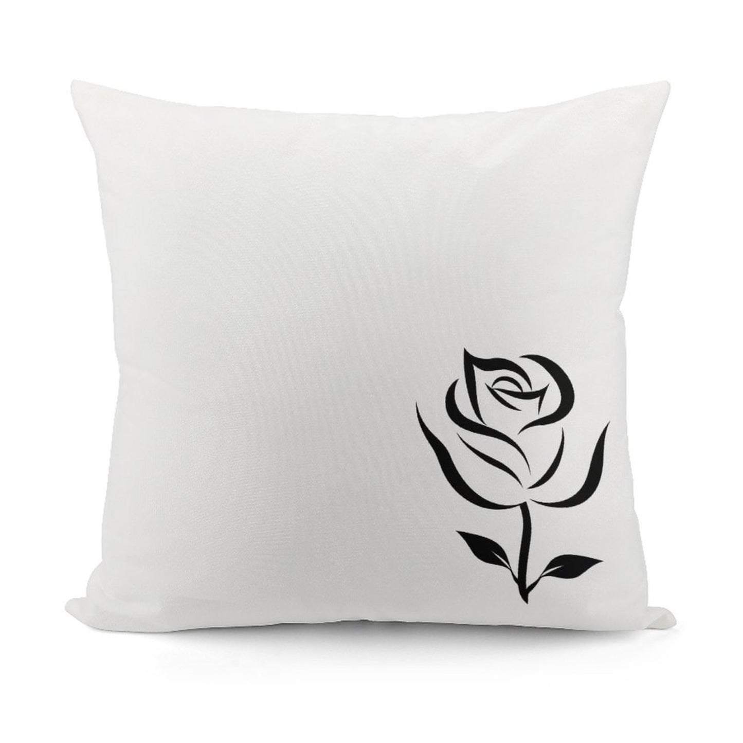 Square Plush Throw Pillow Cover (Pillow Excluded)  Black Rose