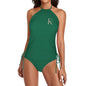 Halter High Neck 2-Piece Swimsuit Set for Women - Letter K