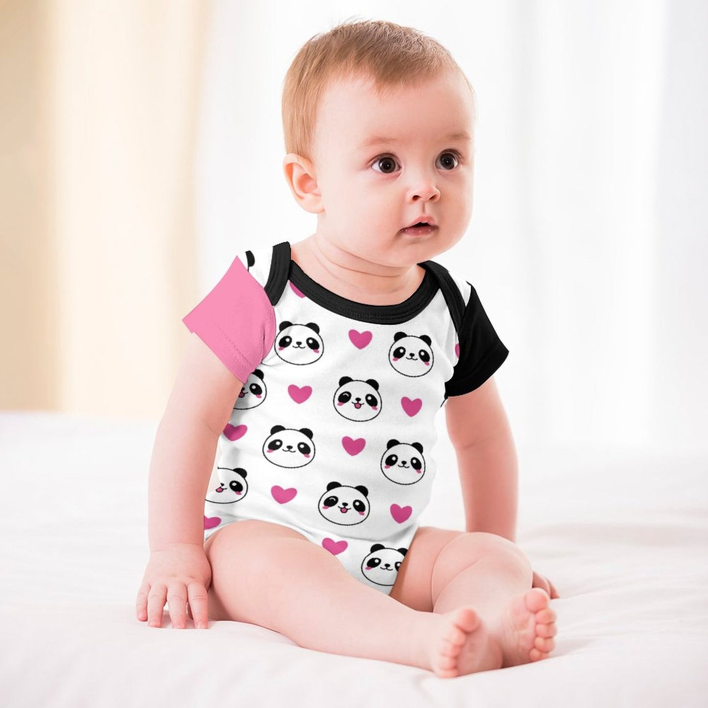 220gsm Faux Cotton Short Sleeve Baby Romper(All-over Printing)