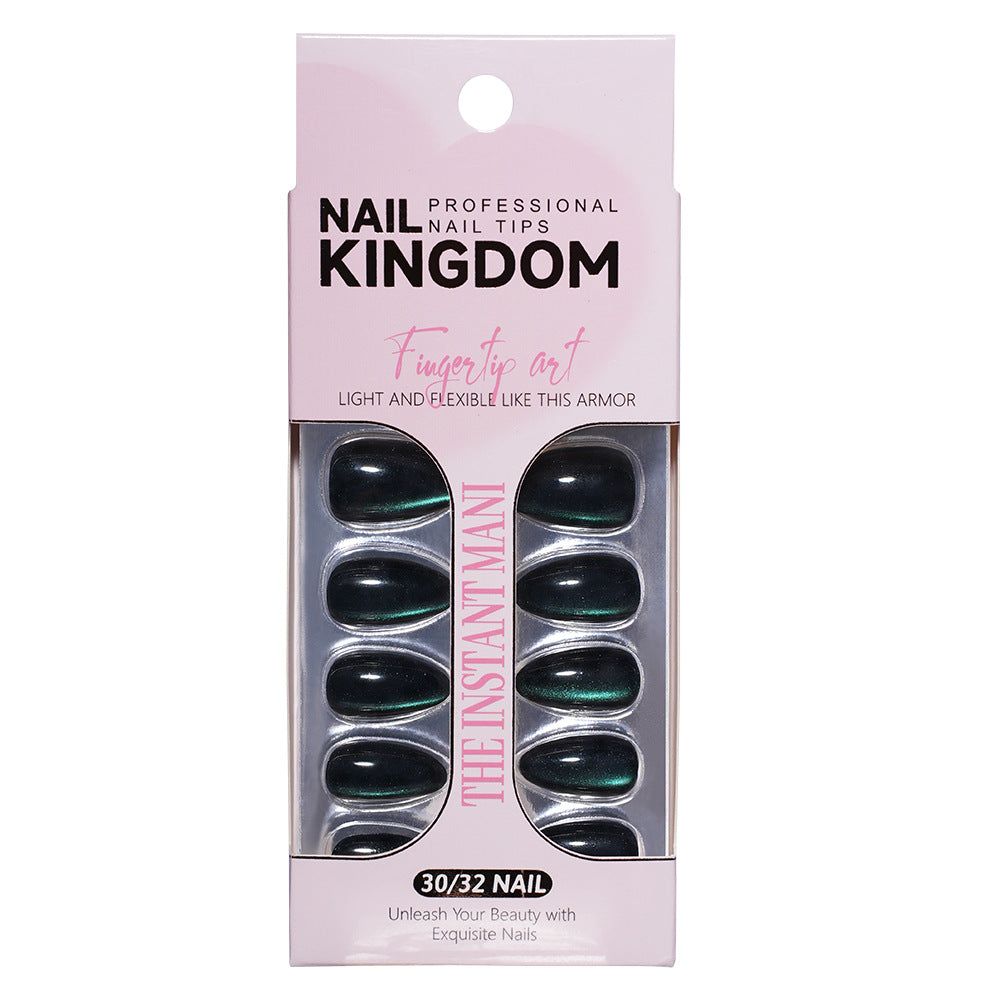 Purple Cat Eye Almond Press On Nails (MOQ=3) – Image 4