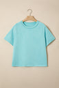 Mint Green Mineral Wash Raglan Sleeve Boxy Fit Cropped Tee