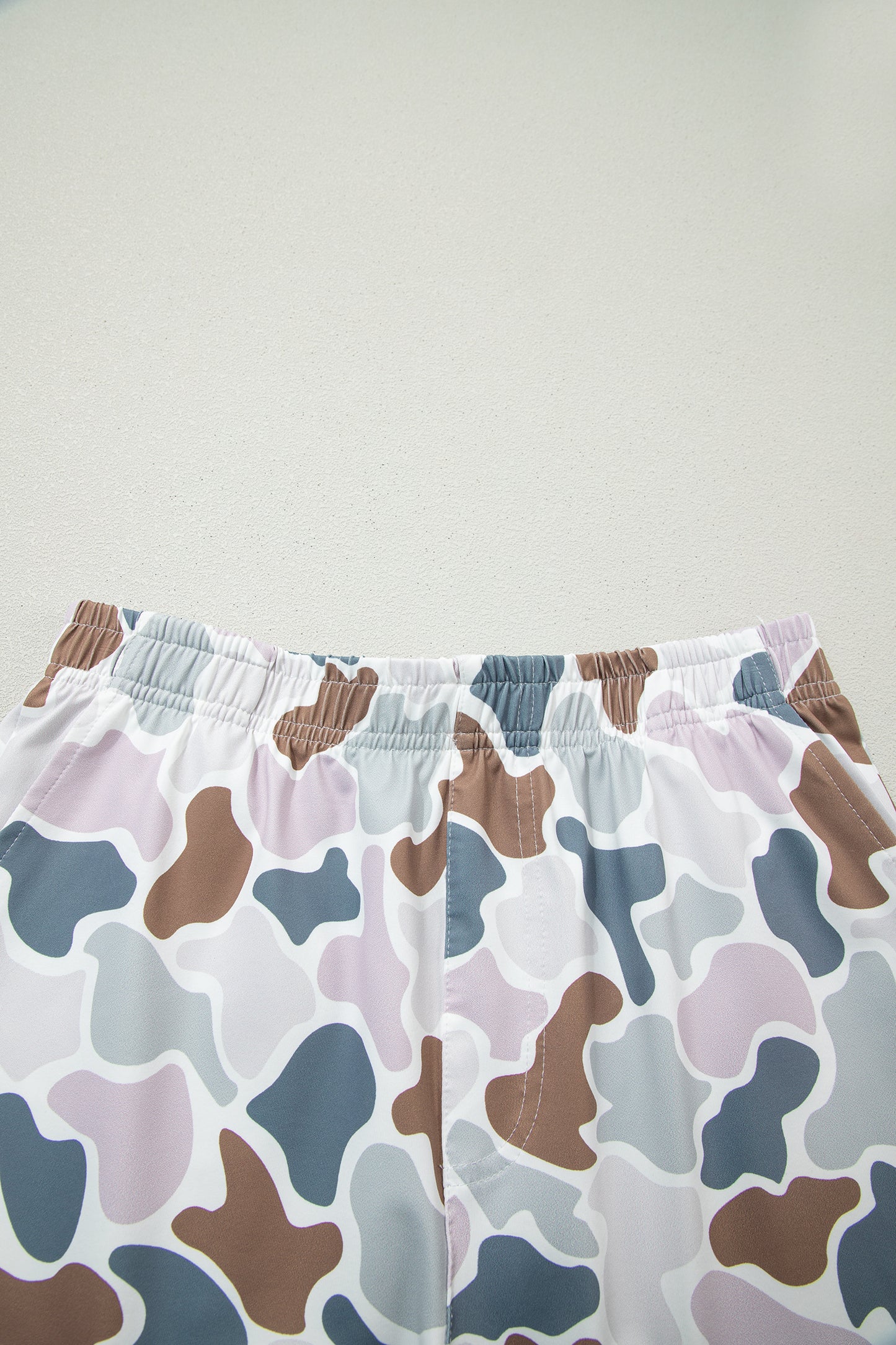 Multicolour Camouflage Printed Cropped Tank Athleisure 2pcs Short Set