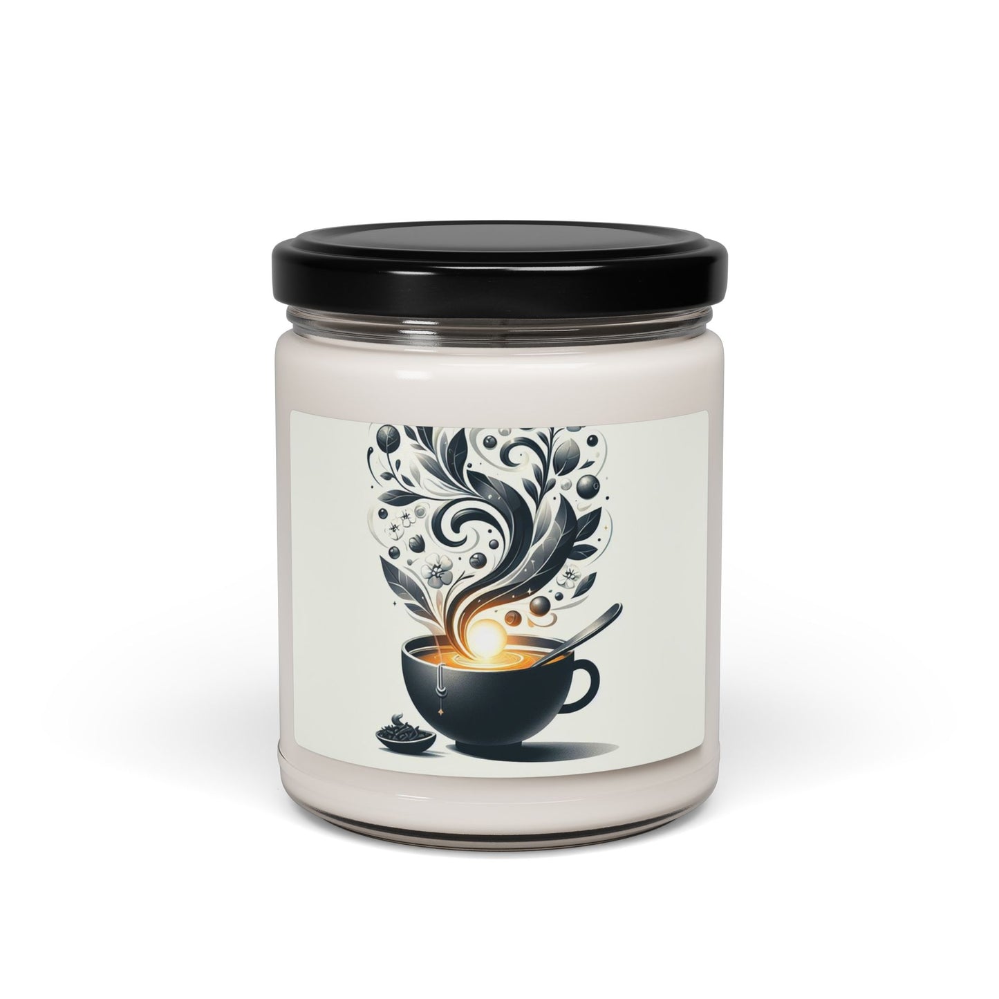 Coffee Cup Soy Candle — 9oz Scented Jar Candle with Whimsical Steam Design