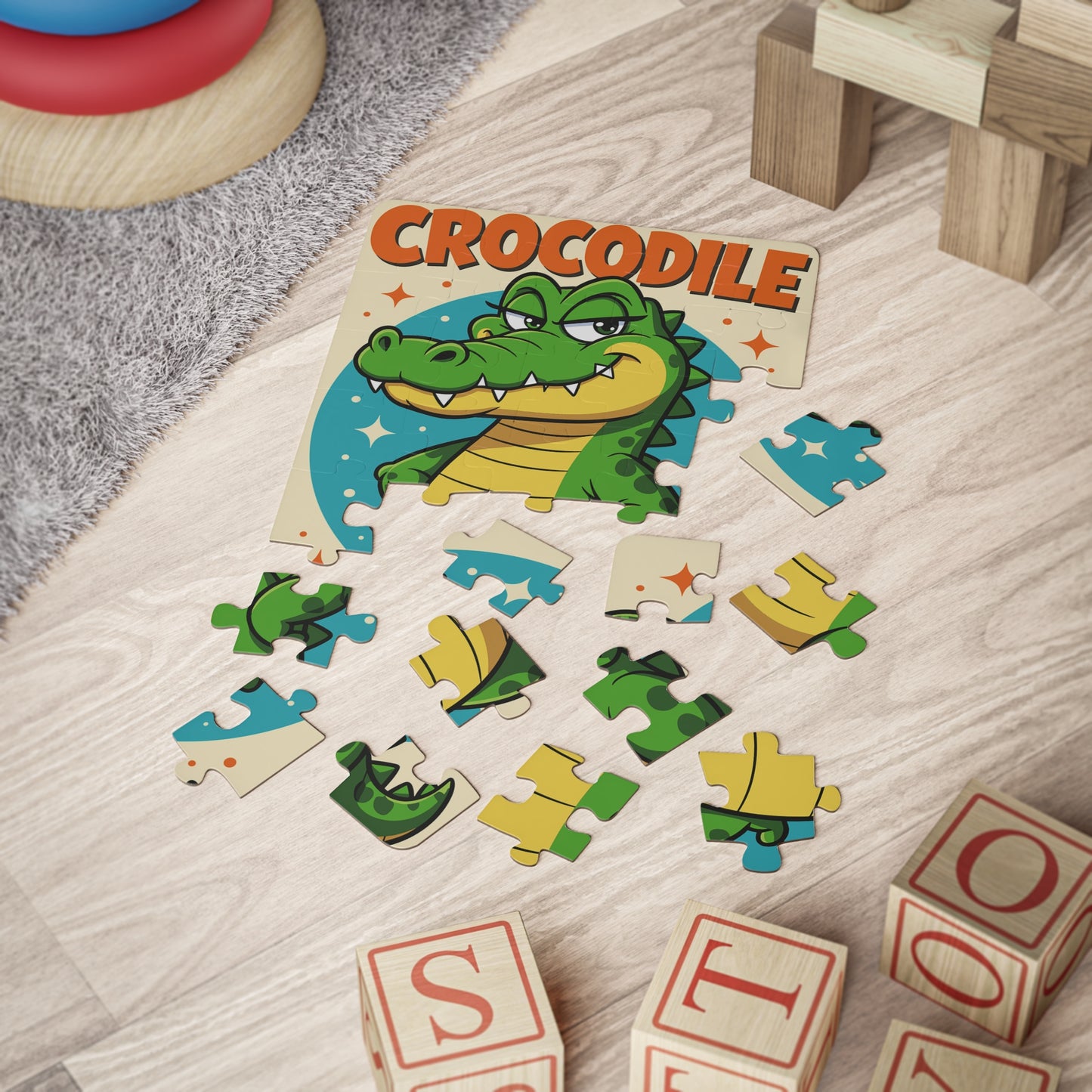 Crocodile Cartoon Puzzle Kids Puzzle | 30-Piece