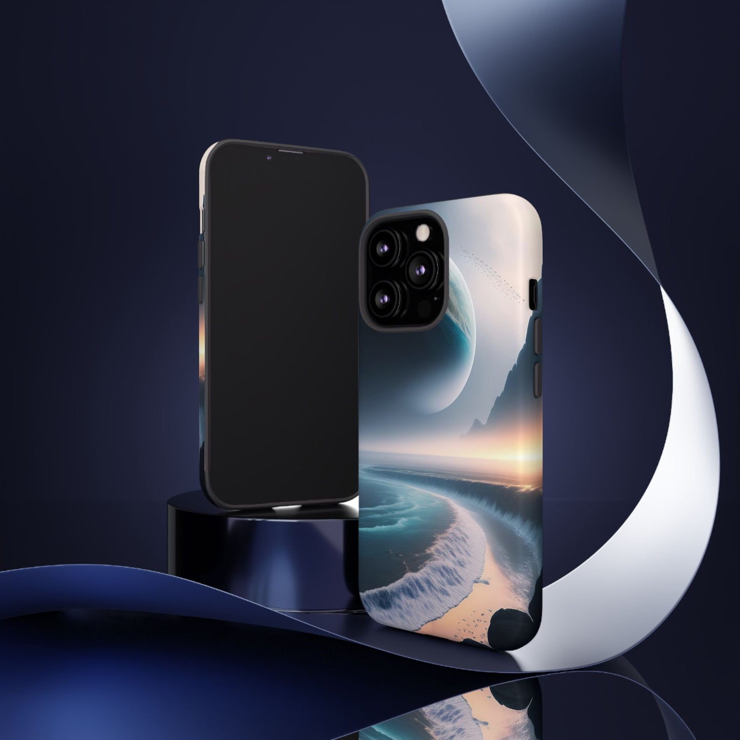 Galaxy Ocean Phone Case — Surreal Planet Beach Tough Case