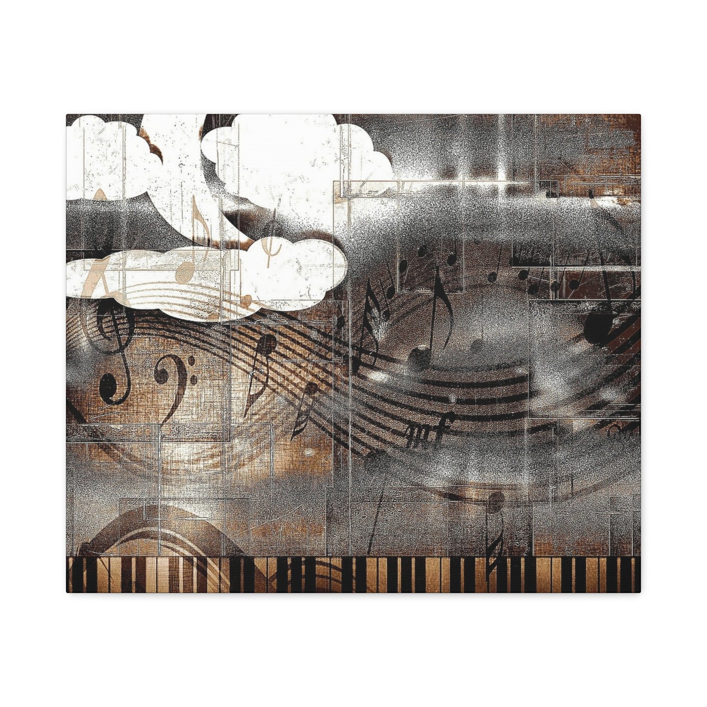 Abstract Musical Notes Matte Stretched Canvas Art (1.25")