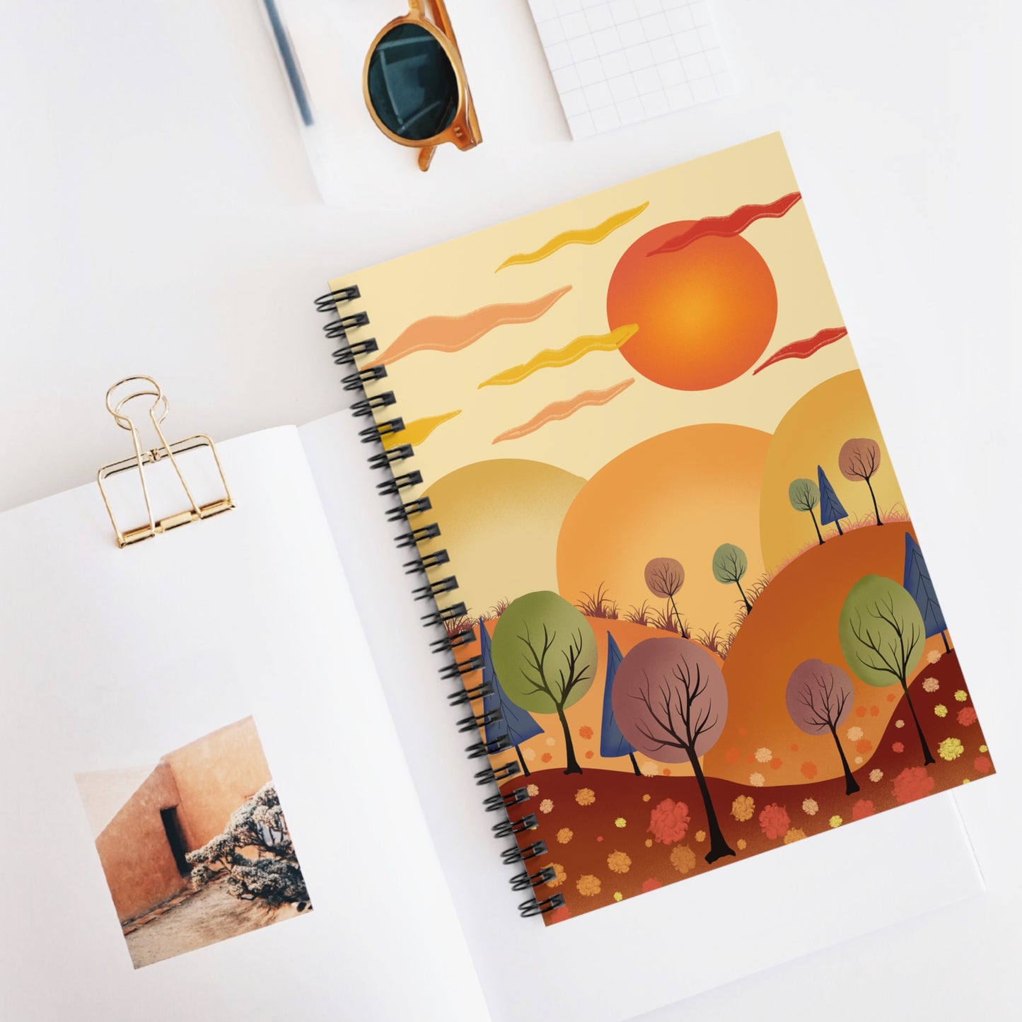 Autumn Landscape Spiral Notebook - Ruled Line, Nature Journal, Fall Gift, Sketchbook, Planner, Writing Pad, School Supplies