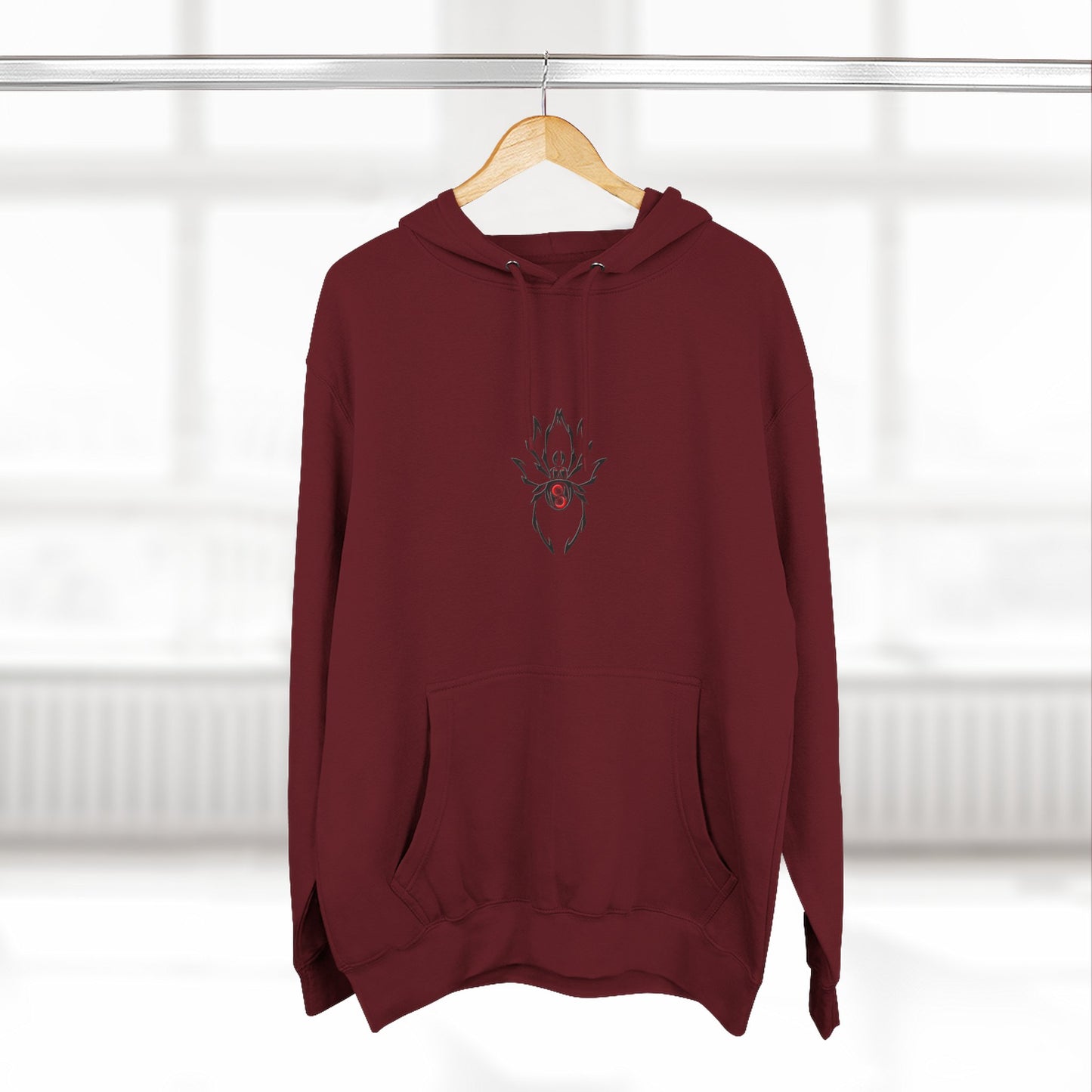 Cozy Spider Fleece Hoodie - Spooky Fashion, Unisex Casual Wear, Halloween Gift, Fall Fashion, Comfortable Layering