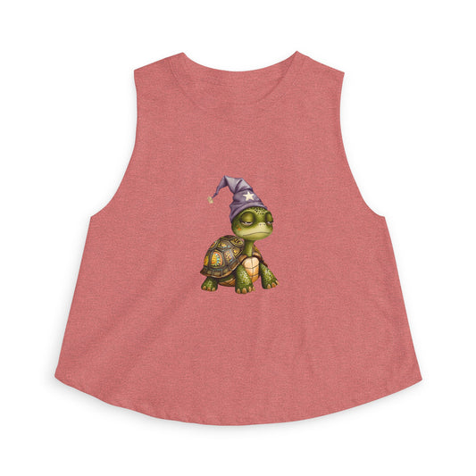 Turtle Wizard Crop Top — Cute Magical Turtle Graphic Tank