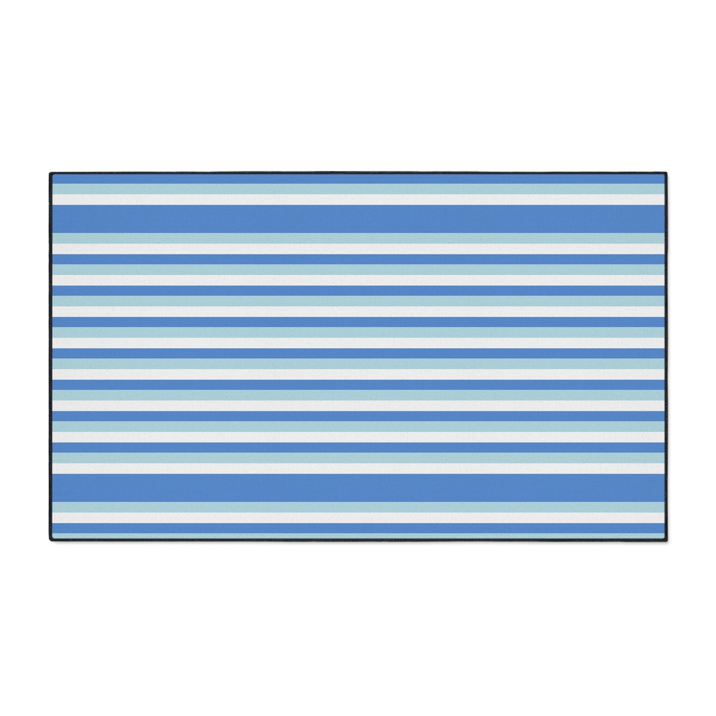 Striped Blue Heavy-Duty Floor Mat — Durable Non-Slip Entry Rug