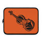 Violin Laptop Sleeve, Music Lover Gift, Orange Sleeve for Musicians, Stylish Tech Accessory, Perfect for School and Work