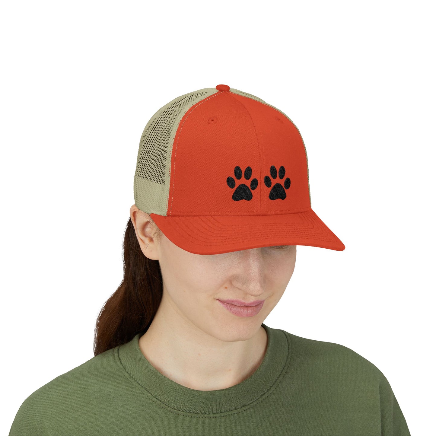 Paw Print Snapback Trucker Cap - Dog Lovers Hat, Pet Dad Gift, Adjustable Cap for Animal Lovers, Outdoor Activities, Casual Wear