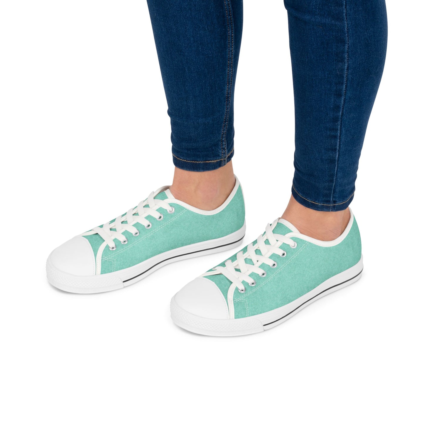 Mint Canvas Low Top Sneakers — Casual Everyday Shoes
