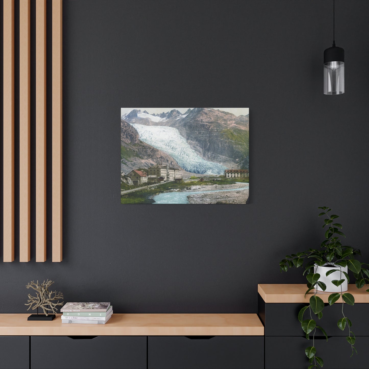 Glacier Village Matte Canvas Print