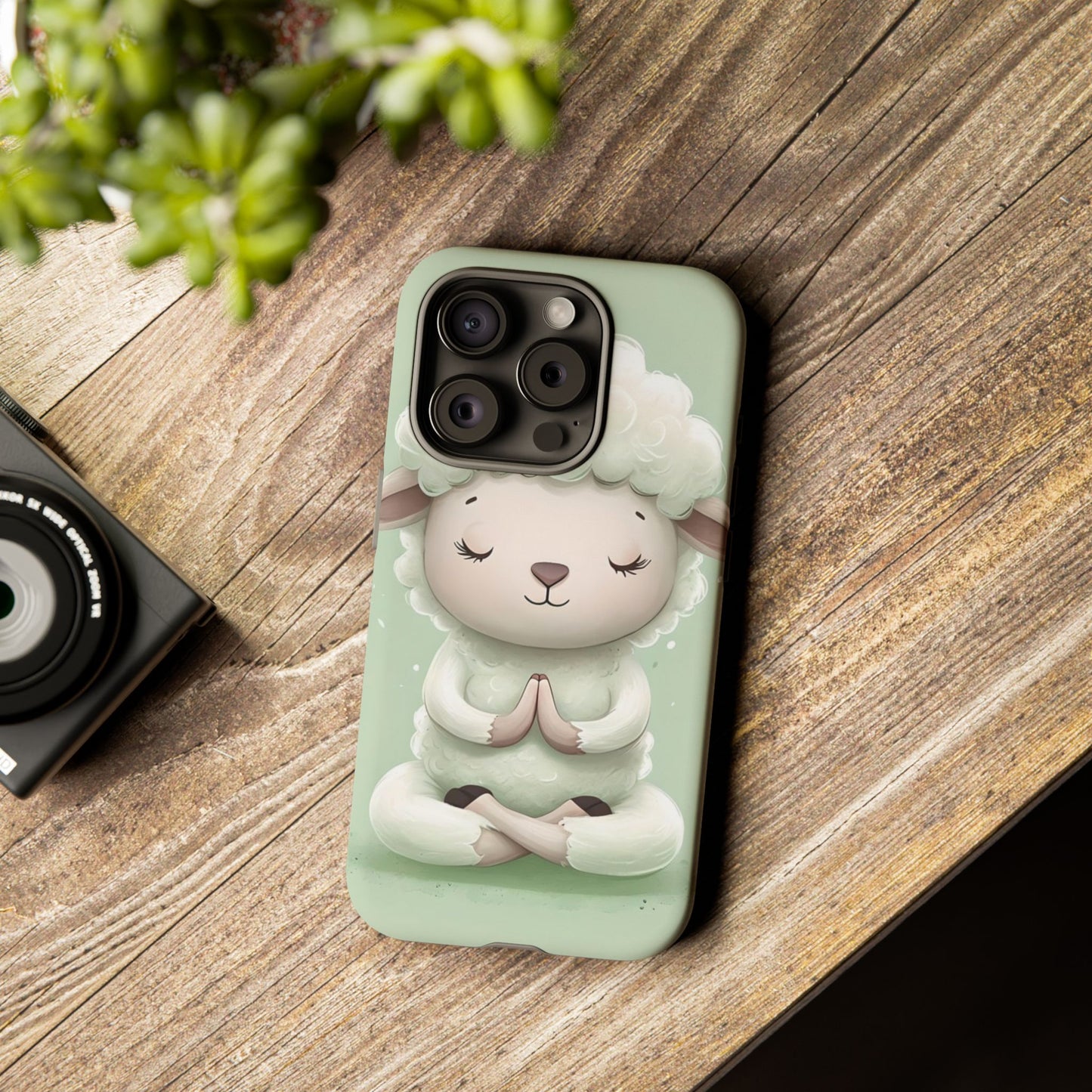 Meditating Lamb Phone Case — Cute Pastel Protective iPhone Cover