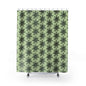 Floral Pattern Shower Curtain, Botanical Bathroom Decor, Green Floral Curtains, Modern Home Accessory, Flower Shower Curtain
