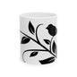 Bird & Branch Ceramic Mug — Black Silhouette Coffee Cup (11oz, 15oz)
