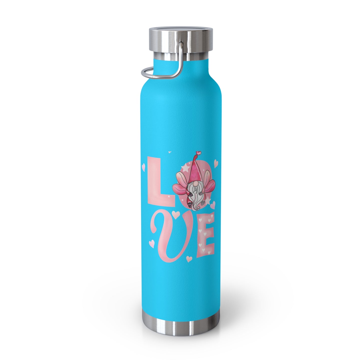22oz Insulated Bottle — Red 'LOVE' Floral Valentine Water Bottle