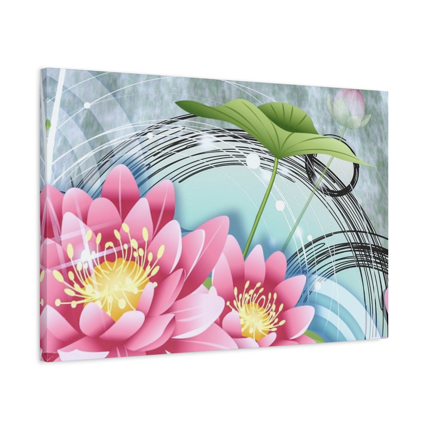 Lotus Blossom Matte Canvas Wall Art — Stretched 1.25" Decorative Print