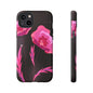 Floral iPhone Case | Tough Cases with Pink Poppy Design, Elegant Flower Phone Cover, Gift for Her, Spring Accessories, Chic Tech