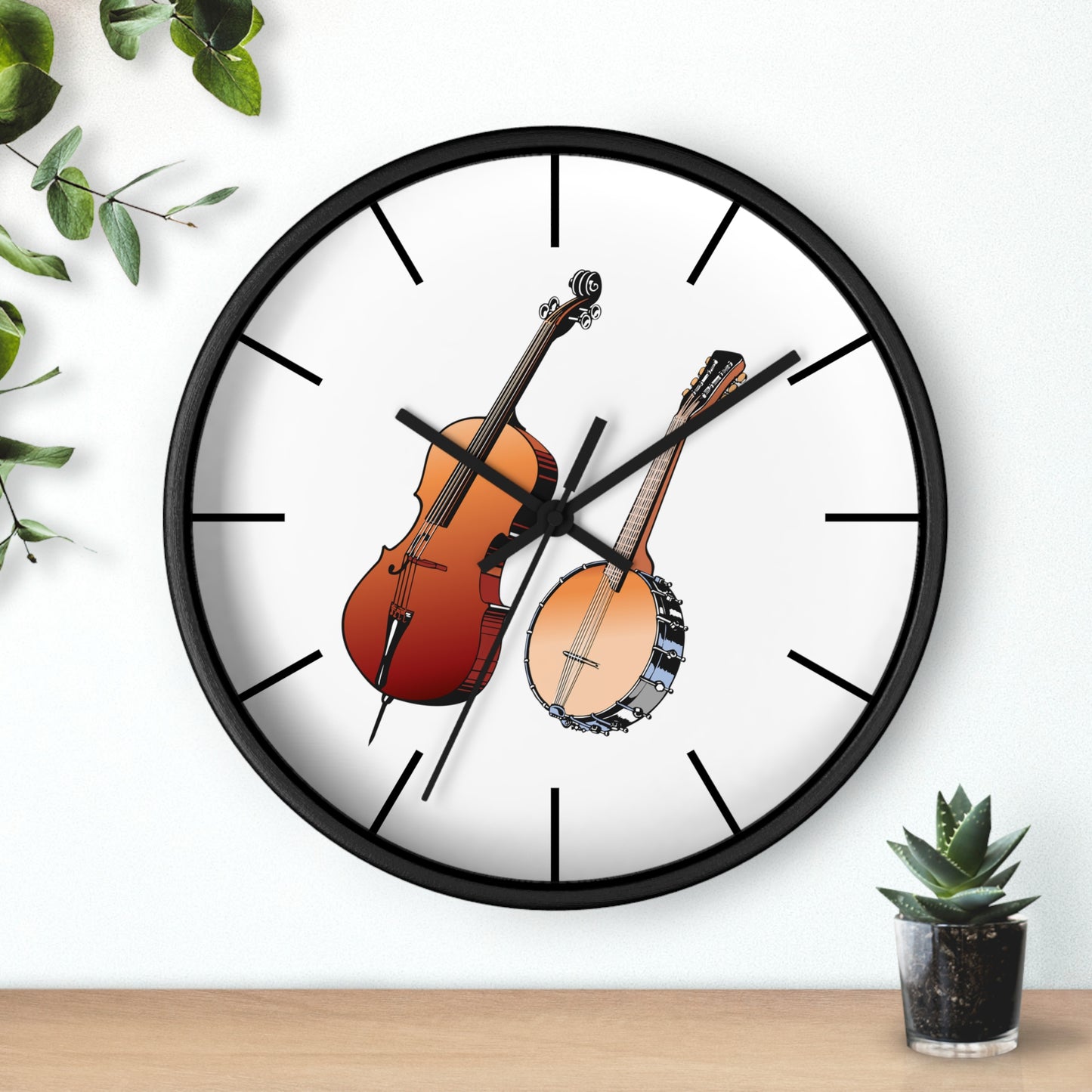 Musical Instruments Wall Clock, Rustic Home Decor, Gift for Musicians, Unique Wall Art, Music Lover's Decoration