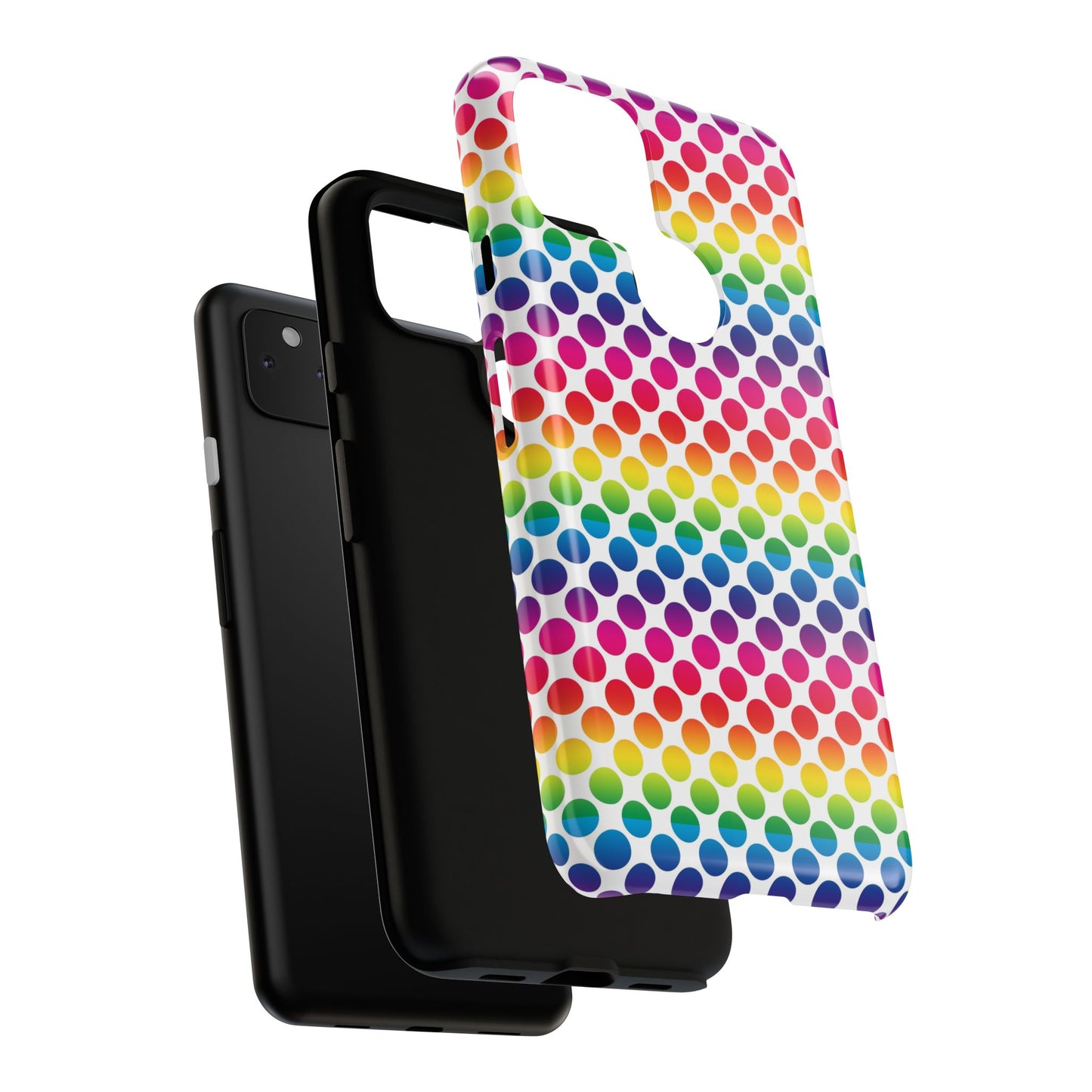 Rainbow Dot Phone Case, Colorful Phone Cover, Fun Phone Accessory, Gift for Friends, Trendy Mobile Case