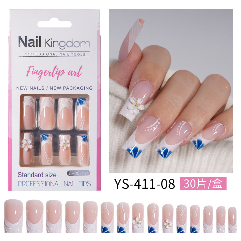 Press on nails advanced sense belt drill three-dimensional detachable nail art Spice girl fake nail press on – Image 14