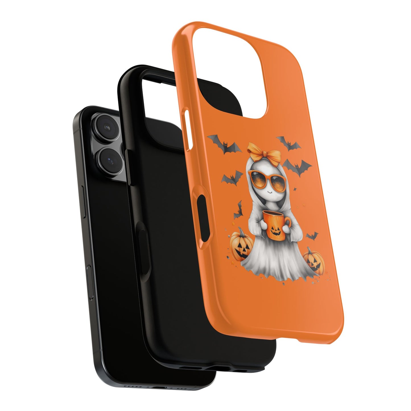 Halloween Ghost Phone Case, Cute Cat Ghost Case, Autumn Phone Cover, Spooky Season Gift, Trick or Treat Case