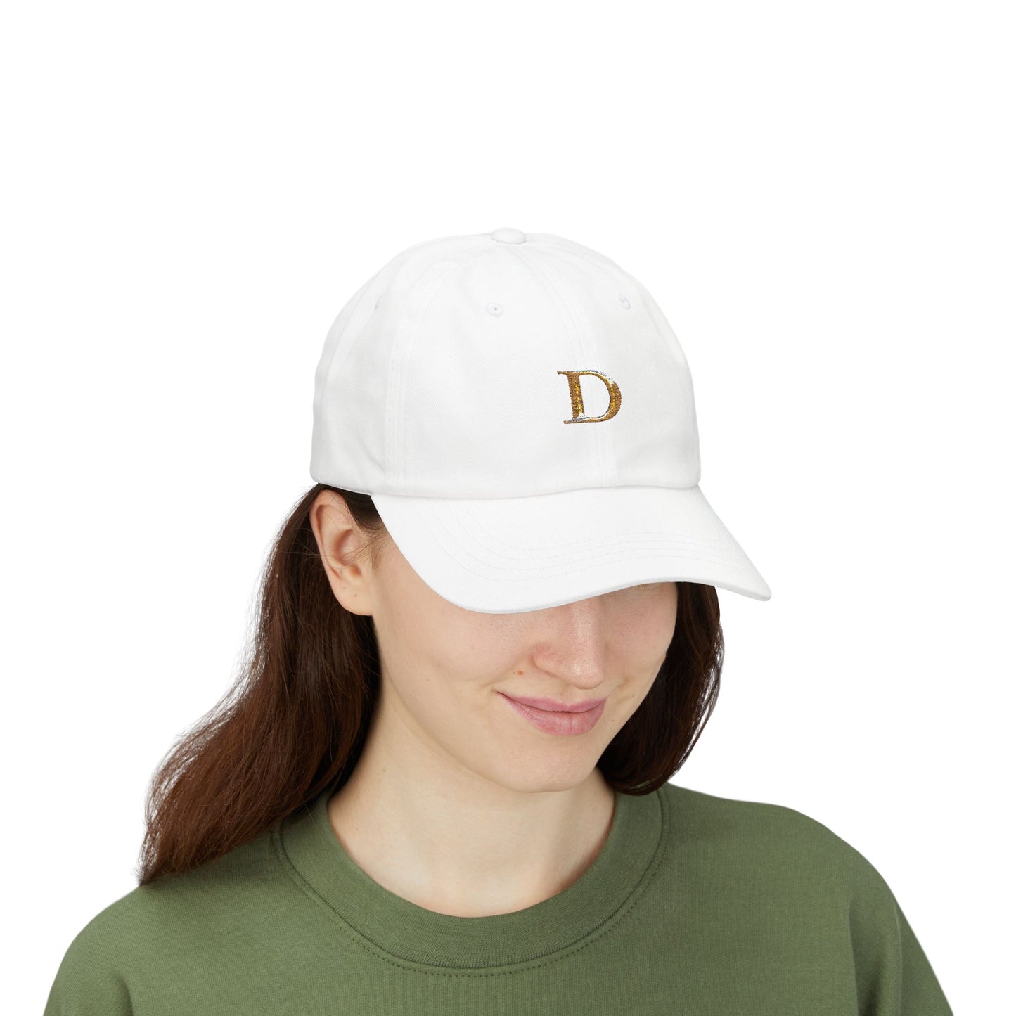 Classic Gold Initial Dad Cap - Letter D