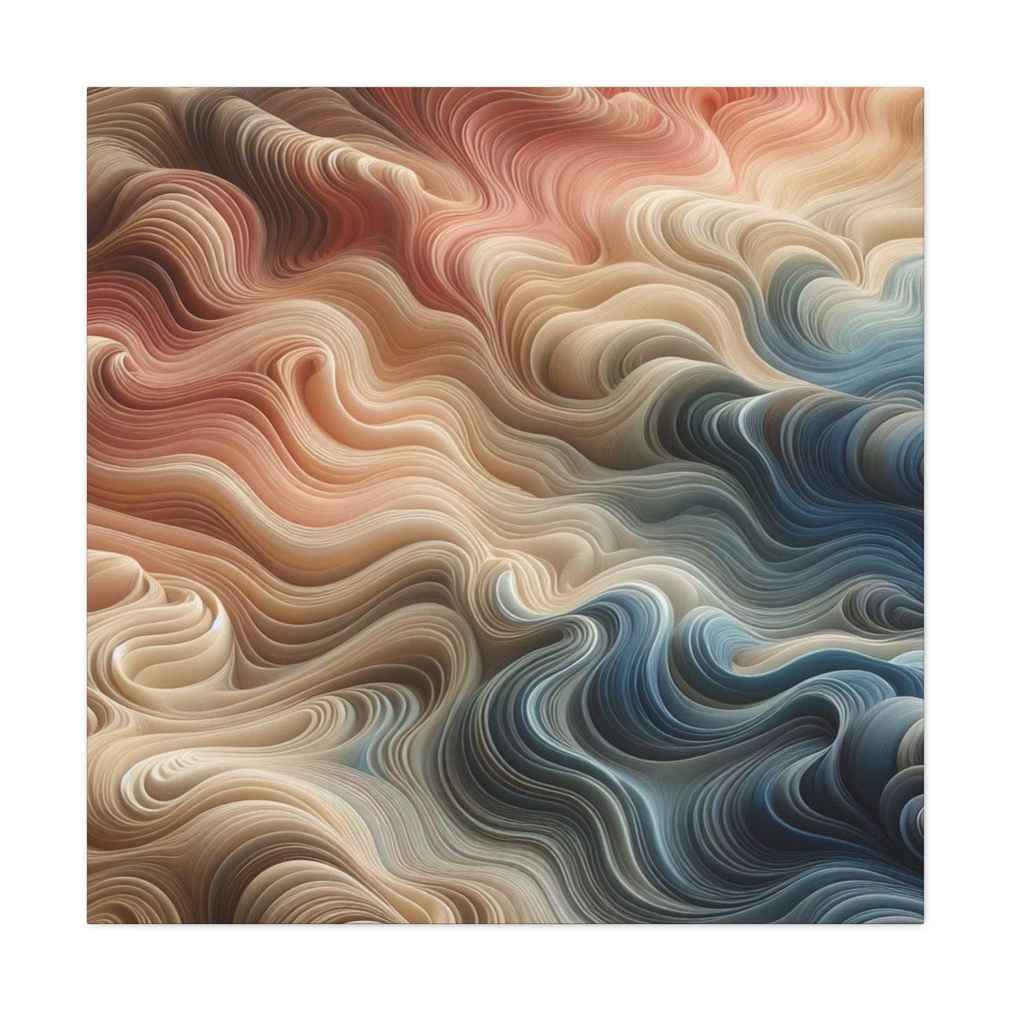 Abstract Swirl Matte Canvas Wall Art — Fluid Earth Tones, Stretched 1.25"