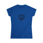 Women's Softstyle Tee with Heart Design, Casual Graphic T-Shirt, Gift for Her, Valentine’s Day Apparel, Trendy Outfit