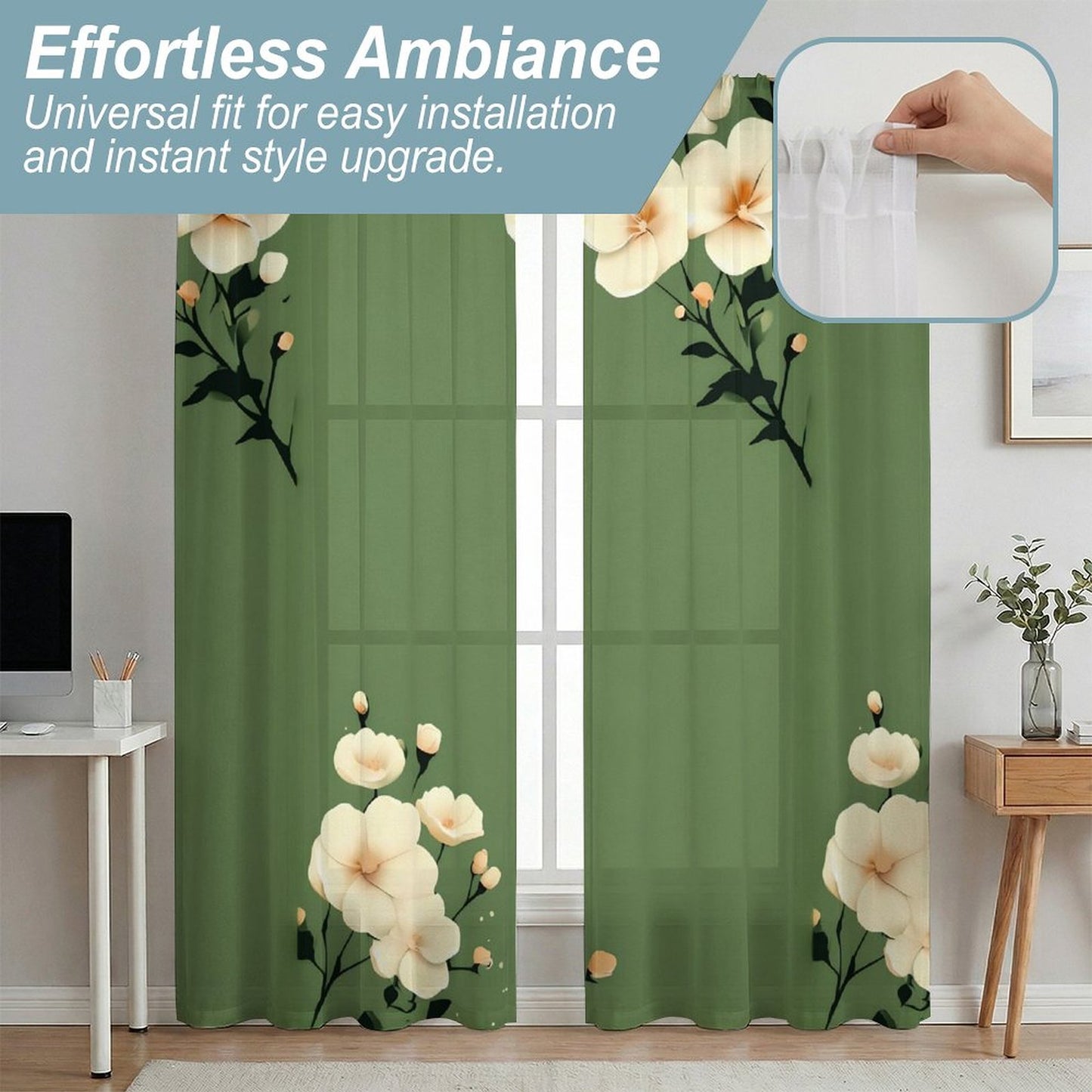 Sheer Curtain Green