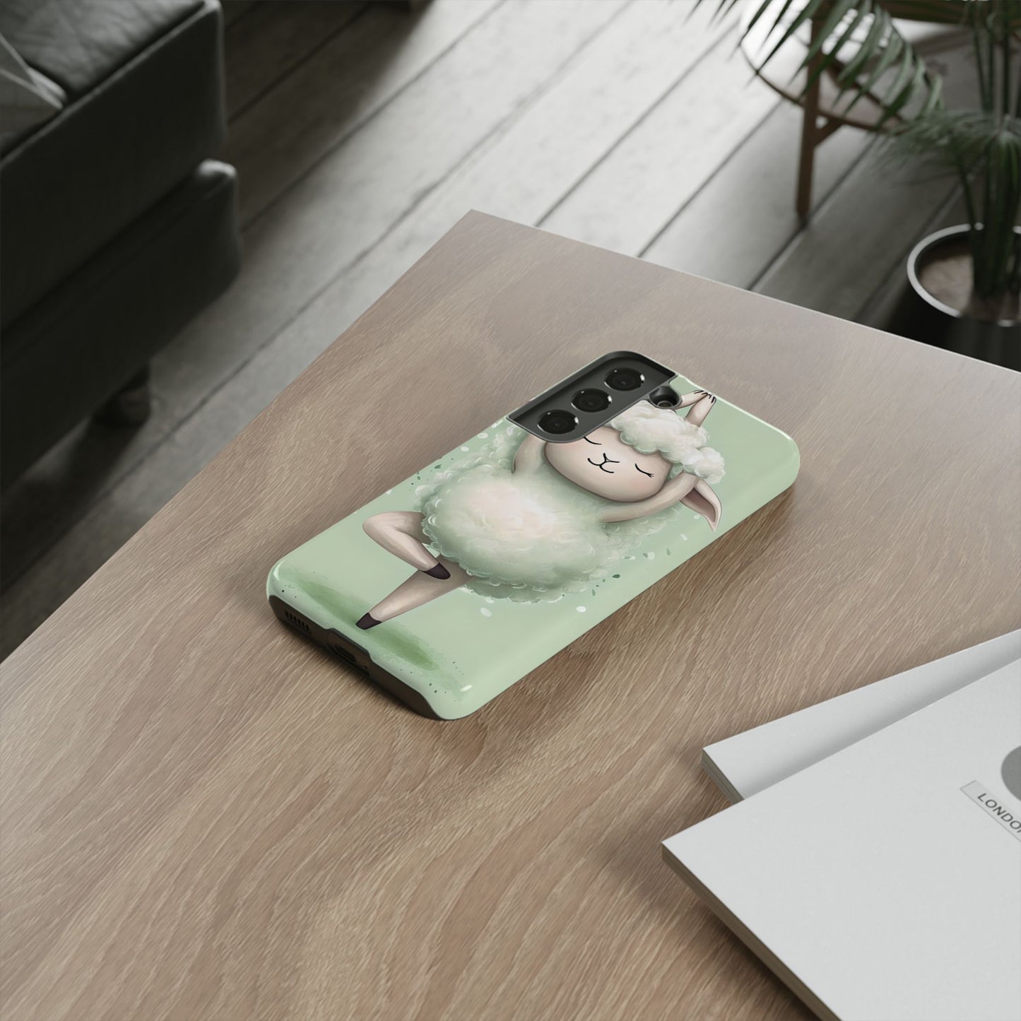 Cute Yoga Sheep Phone Case — Pastel Lamb Ballerina Protective Cover