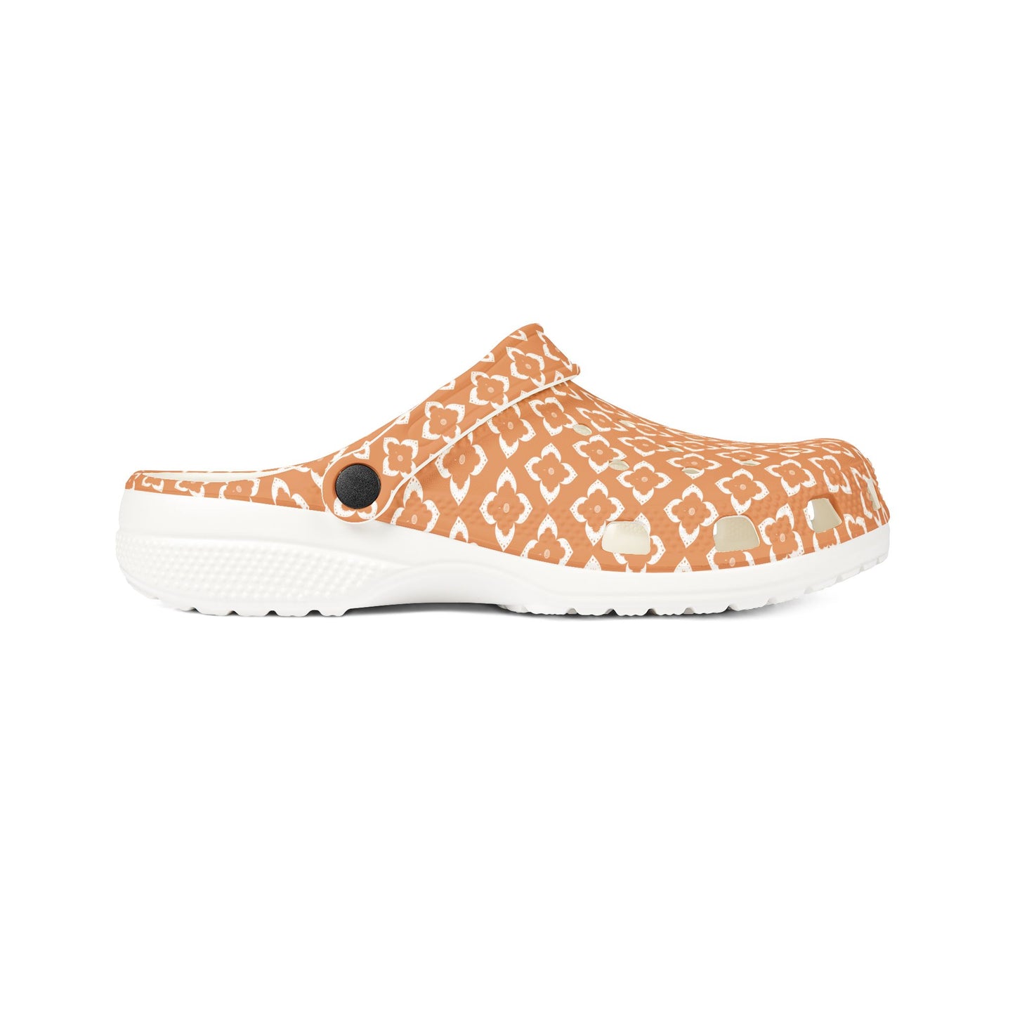 EVA Foam Clogs — Terracotta Geometric Pattern Slip-On Shoes