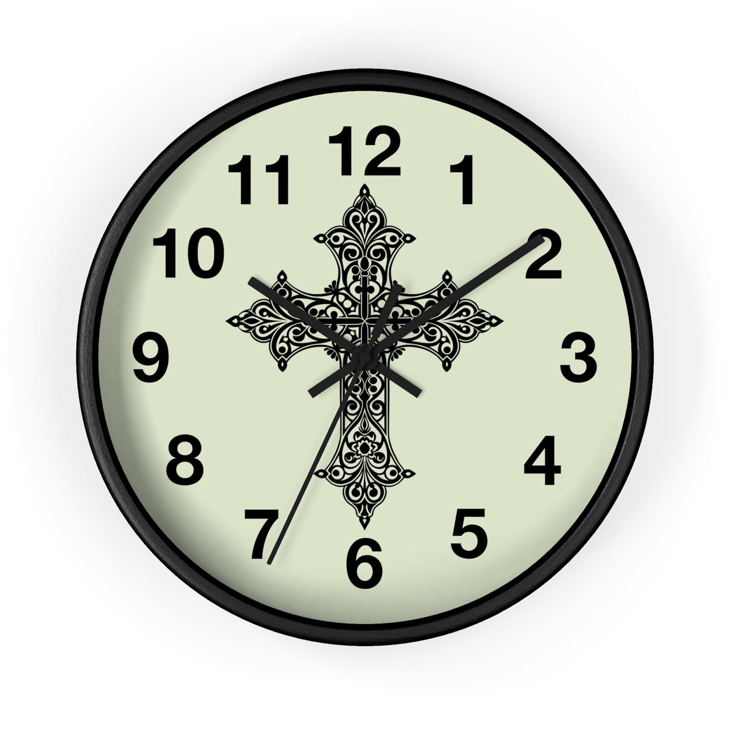 Elegant Cross Wall Clock | Faith-Inspired Home Decor, Unique Gift for Christians, Living Room Accent, Religious Wall Art