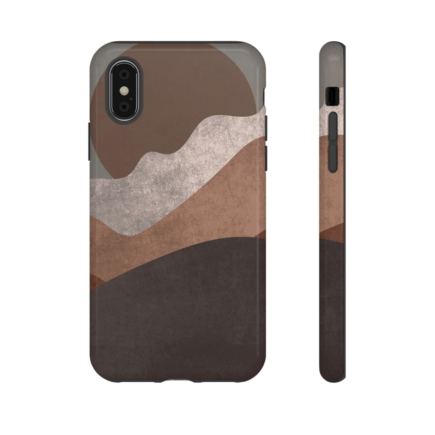 Abstract Earthtone Phone Case — Brown Layered Rugged Tough Case
