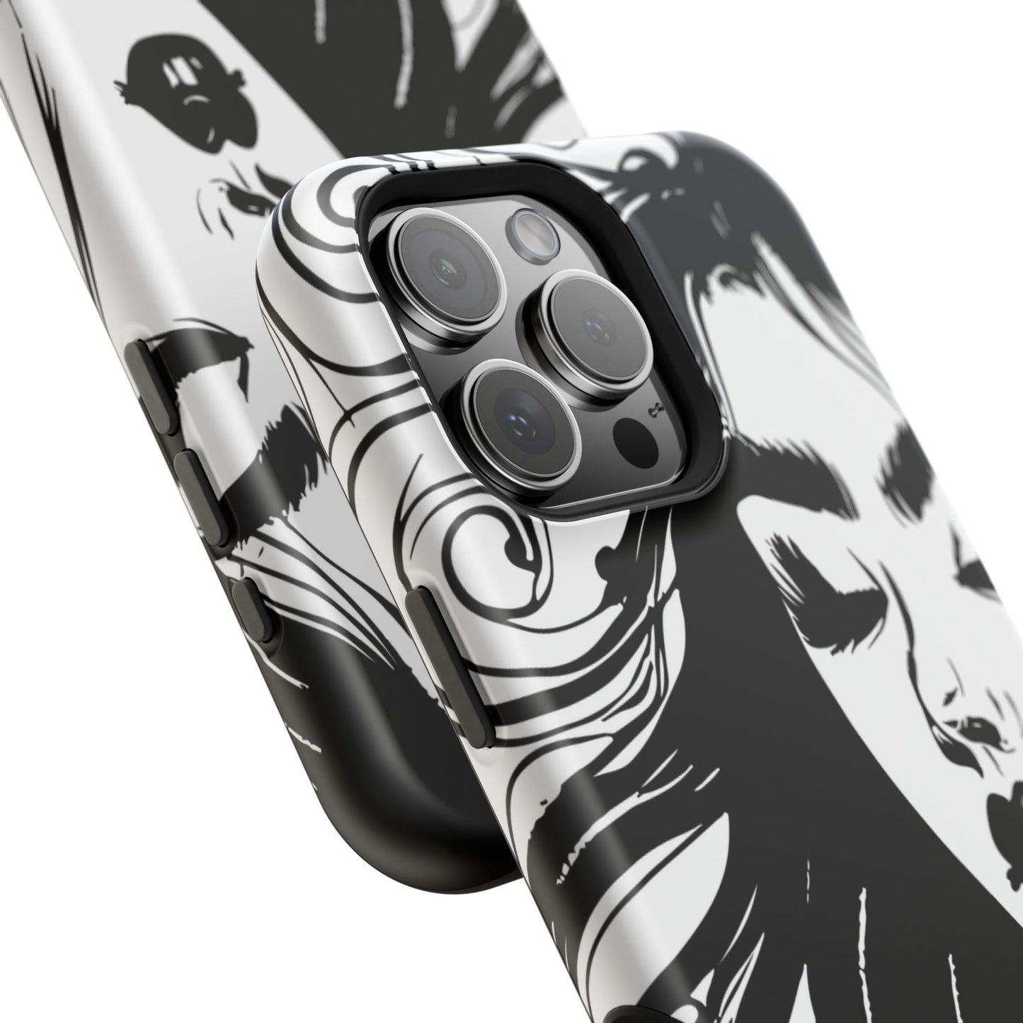 Artistic Black & White Portrait Phone Case — Magnetic Impact-Resistant