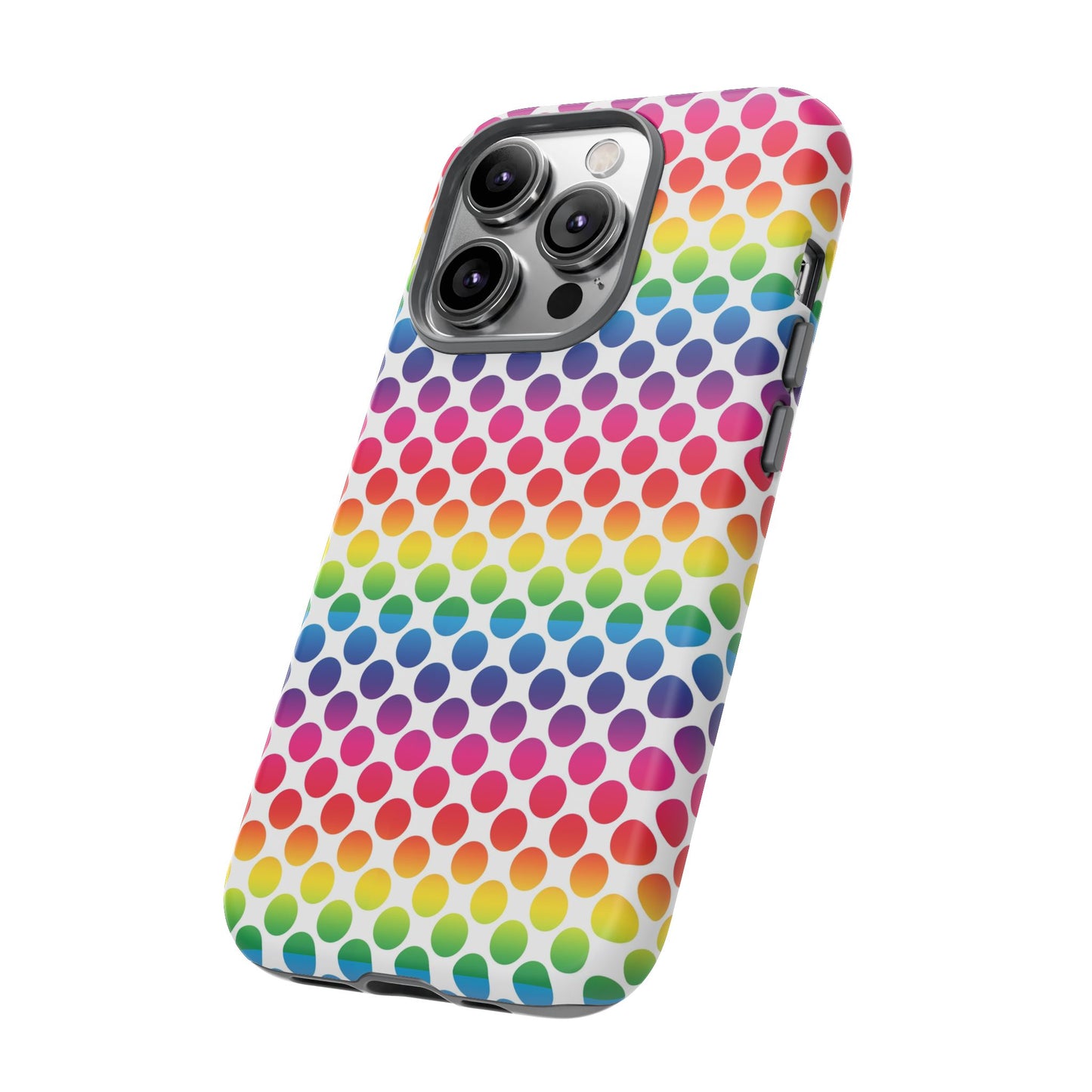 Rainbow Dot Phone Case, Colorful Phone Cover, Fun Phone Accessory, Gift for Friends, Trendy Mobile Case