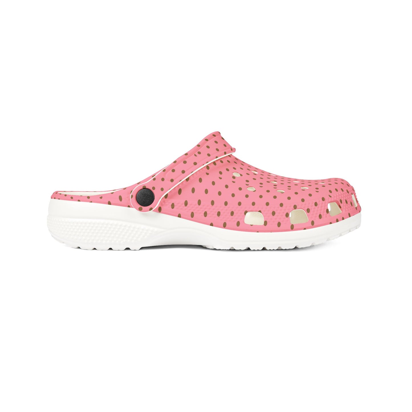 Pink Polka Dot EVA Foam Clogs — Lightweight Slip-On Garden Shoes