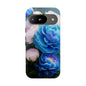 Floral Blue Peony Phone Case — Protective Tough Case with Pink & Blue Blooms