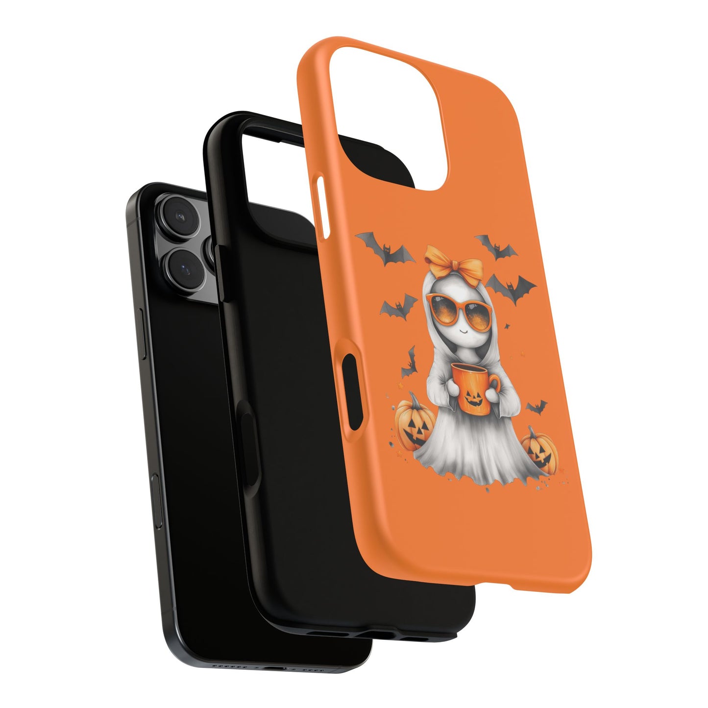 Halloween Ghost Phone Case, Cute Cat Ghost Case, Autumn Phone Cover, Spooky Season Gift, Trick or Treat Case